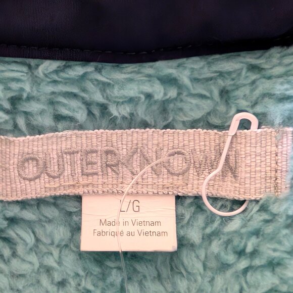 Outerknown Mens Size L Blue Skyline Fleece Snaps Sherpa Shacket Jacket Top - Picture 7 of 9